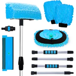 5-in-1 Car Washing Brush with Long Handle Cleaning Tools Kit with 56