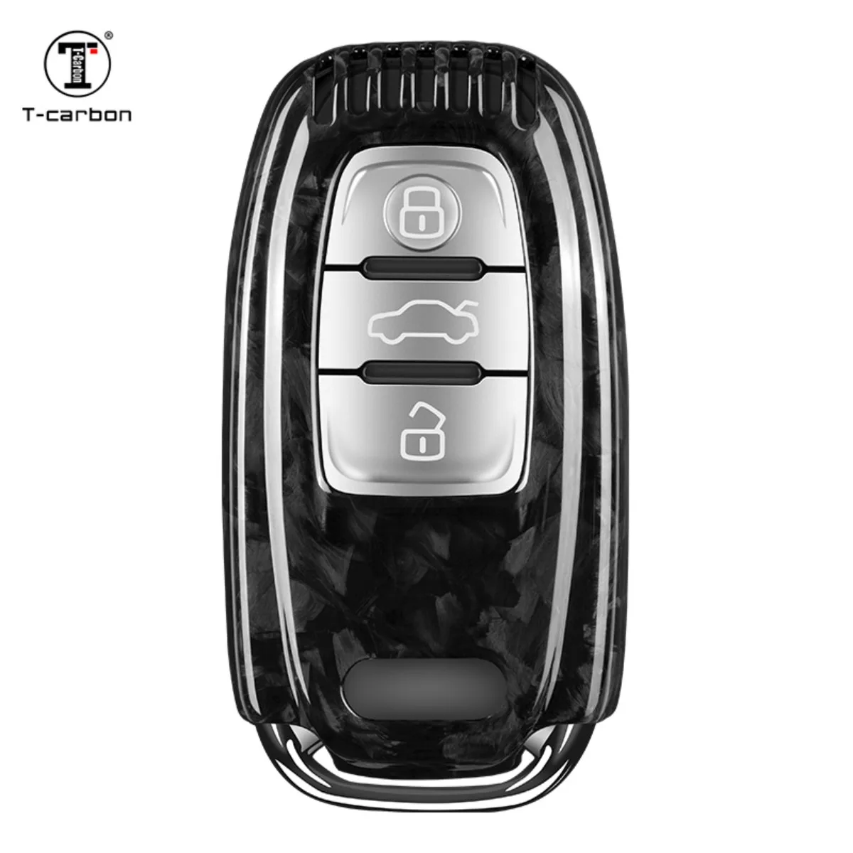 T-carbon Forged Carbon Fiber Car Key Cover Fit For Audi Smart Key A4L A6 Key Case Interios Accessories