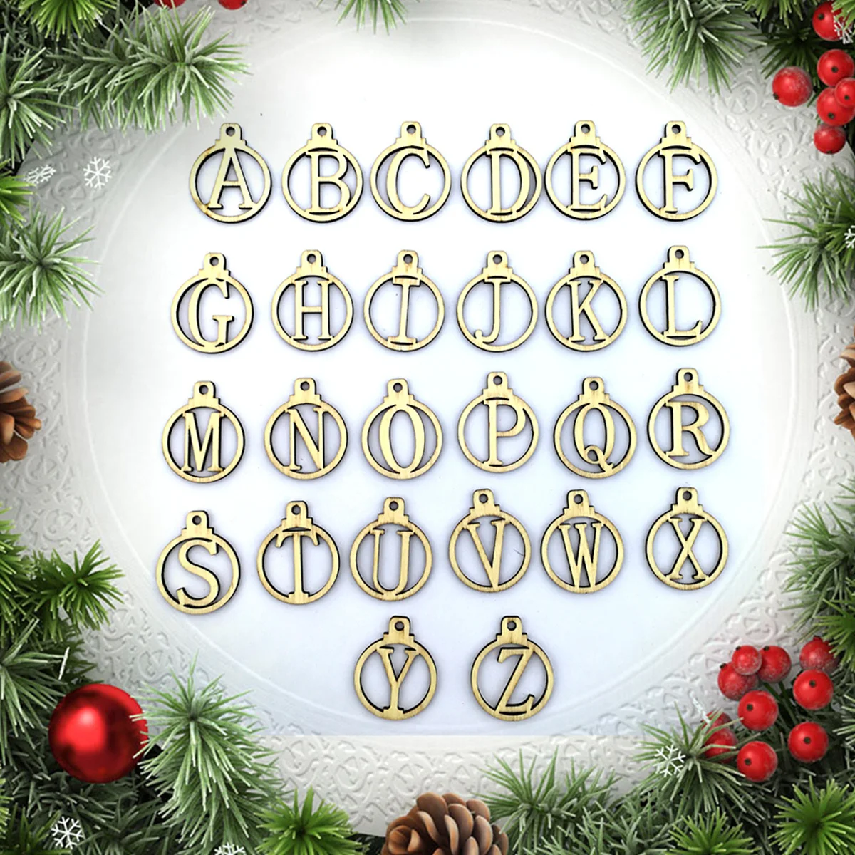 

Set A-Z 26 Letter Paperboard Tag Wedding Gift Label Clip Cards Festival DIY Decoration Wooden Tag Gift Box Label