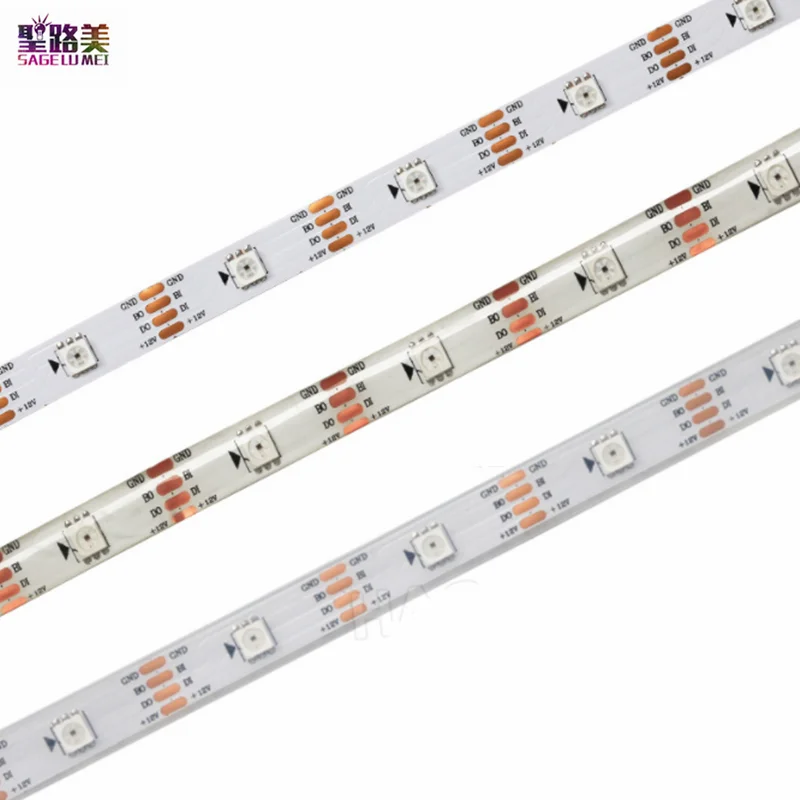 WS2815 DC12V (WS2812/WS2813) RGB LED Pixels Strip Light Individually Addressable LED Dual-Signal Tape 1m/5m 30/60/144 Chip/m