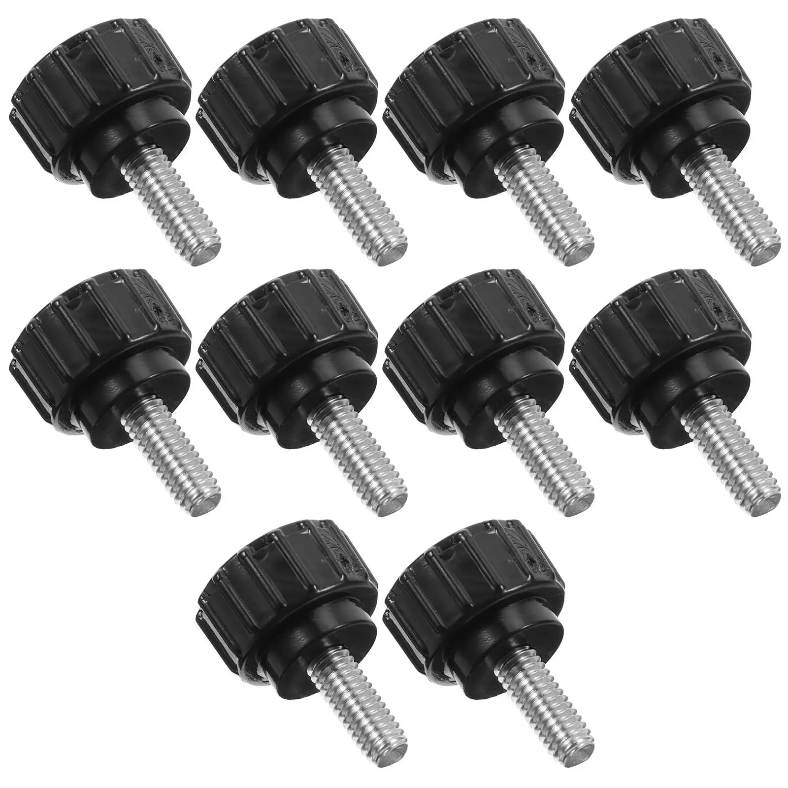 10Pcs Knurled Round Head Screws Stainless Steel Threaded Thumb Screws for Machinery Monitor Mounting M4x10mm Fastening Hardware