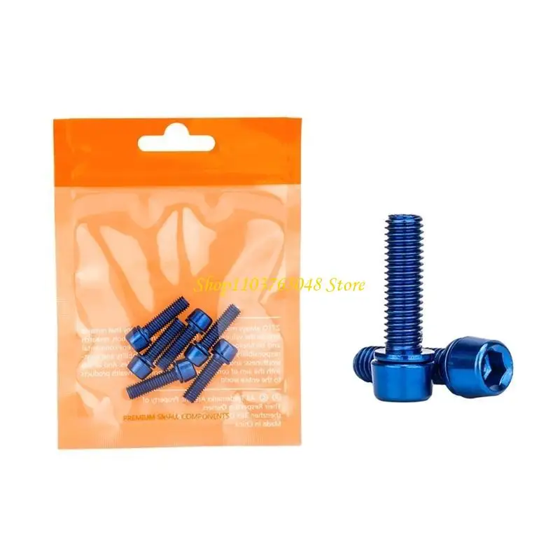 R53E 6 PCS Bike Stem Bolts Tapered Bolts Screw Bicycles Stem Top Cover Bolts Screw Bicycles Headset Bolts Screw with Washers
