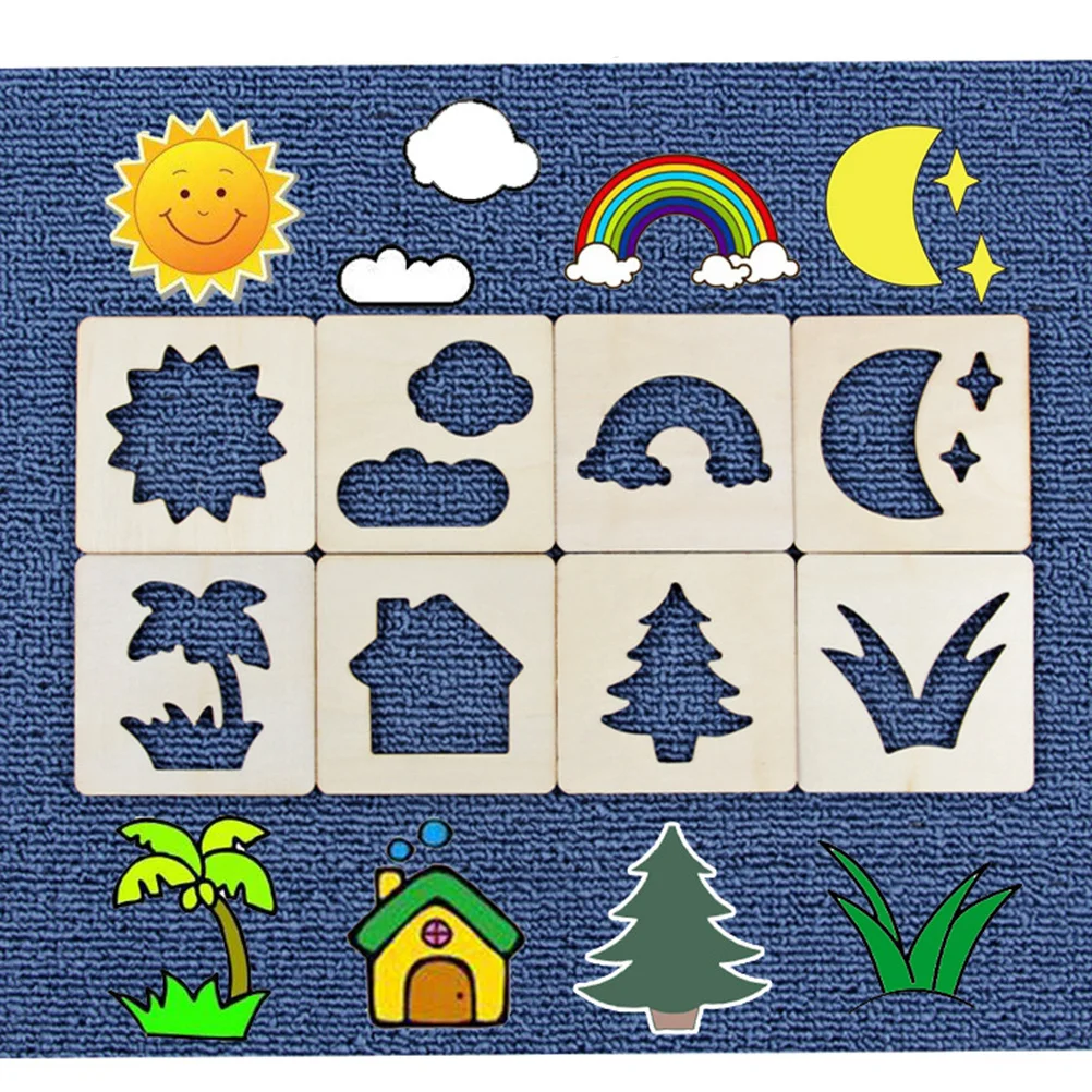 Ensemble de pochoirs de dessin pour enfants, modèles de peinture en bois, Kit artisanal de bricolage, 55 planches réutilisables, compétences de dessin à colorier pour enfants d'âge préscolaire