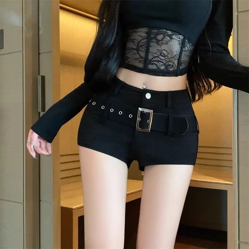 

Korean Niche Black High-waisted Slim Hot Girl Shorts for Women
