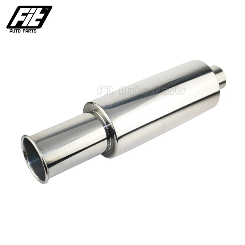 

Exhaust Muffler Pipe 63mm universal racing Muffler 102mm rolled outlet