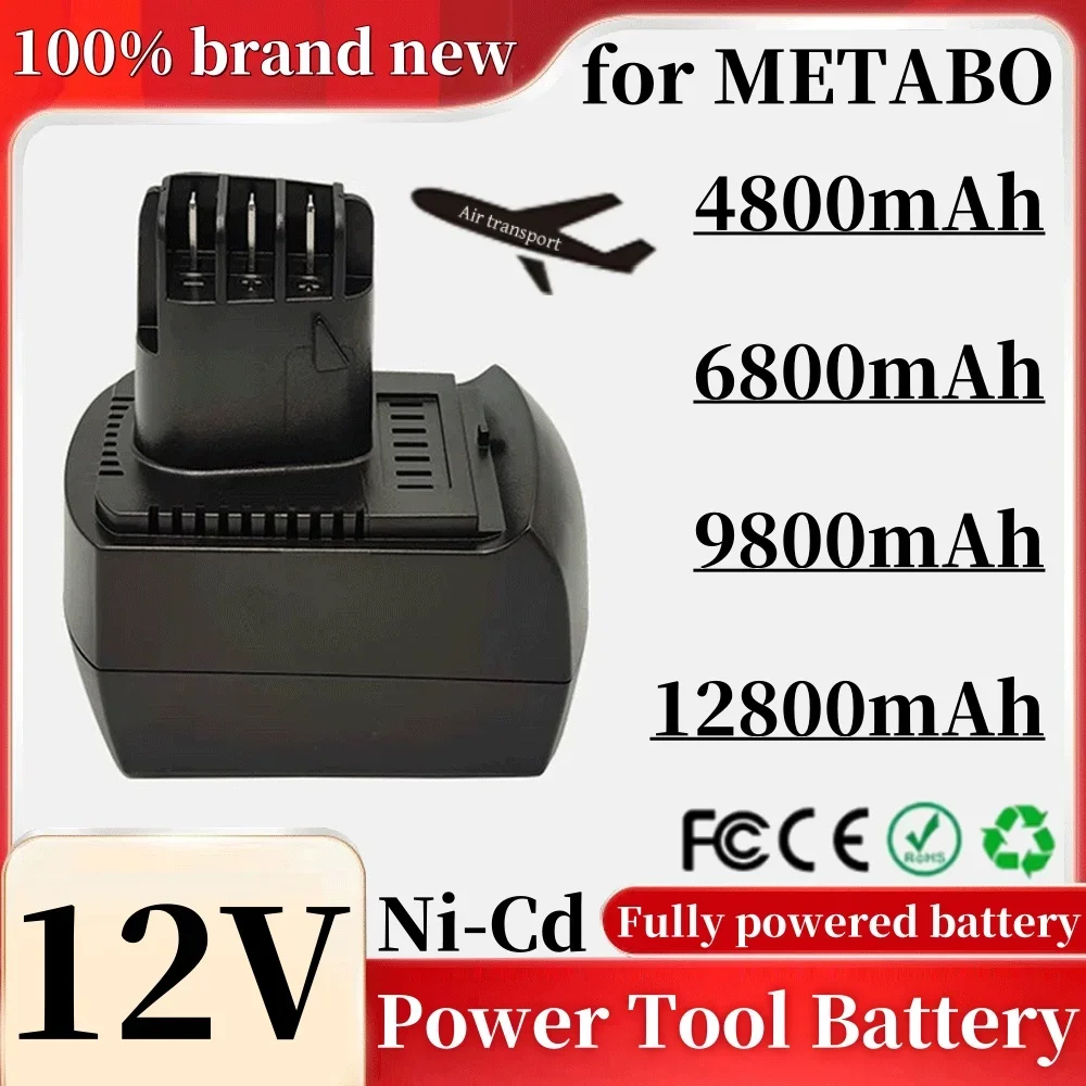 for METABO 6.02151.50 BZ12SP BS 12 SP BSZ 12, BZ 12 SP SSP 12, ULA96 2025 12V 9800mAh Ni-Cd Replacement Power Tool Battery