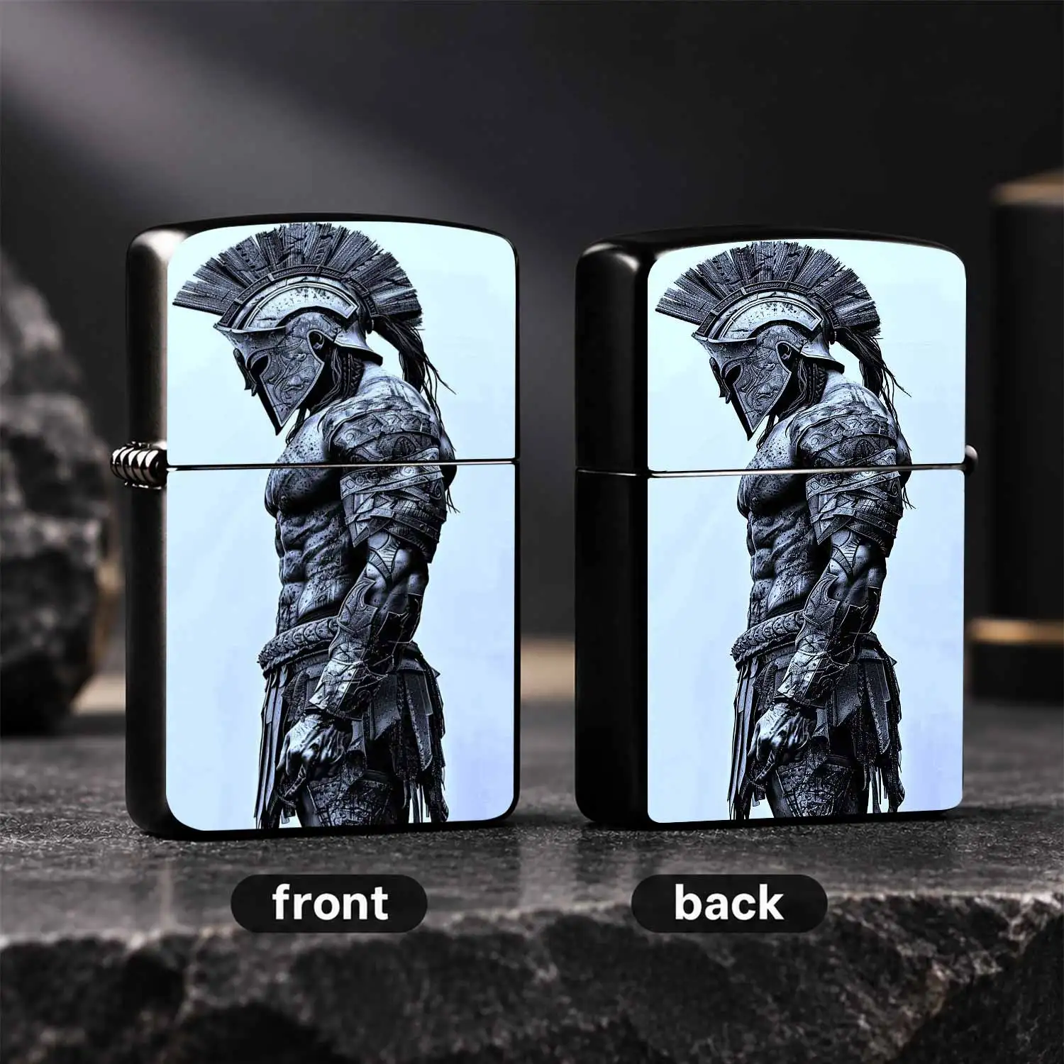 Retro Spartan Themed Lighter Stylish Pattern Portable Daily Use Accessory For Camping Travel Outdoor Gathering Home Decor Unique Cool Gift For Friends Theme Enthusiasts Scratch Resistant Exquisite Design Practical Present For All Occasions