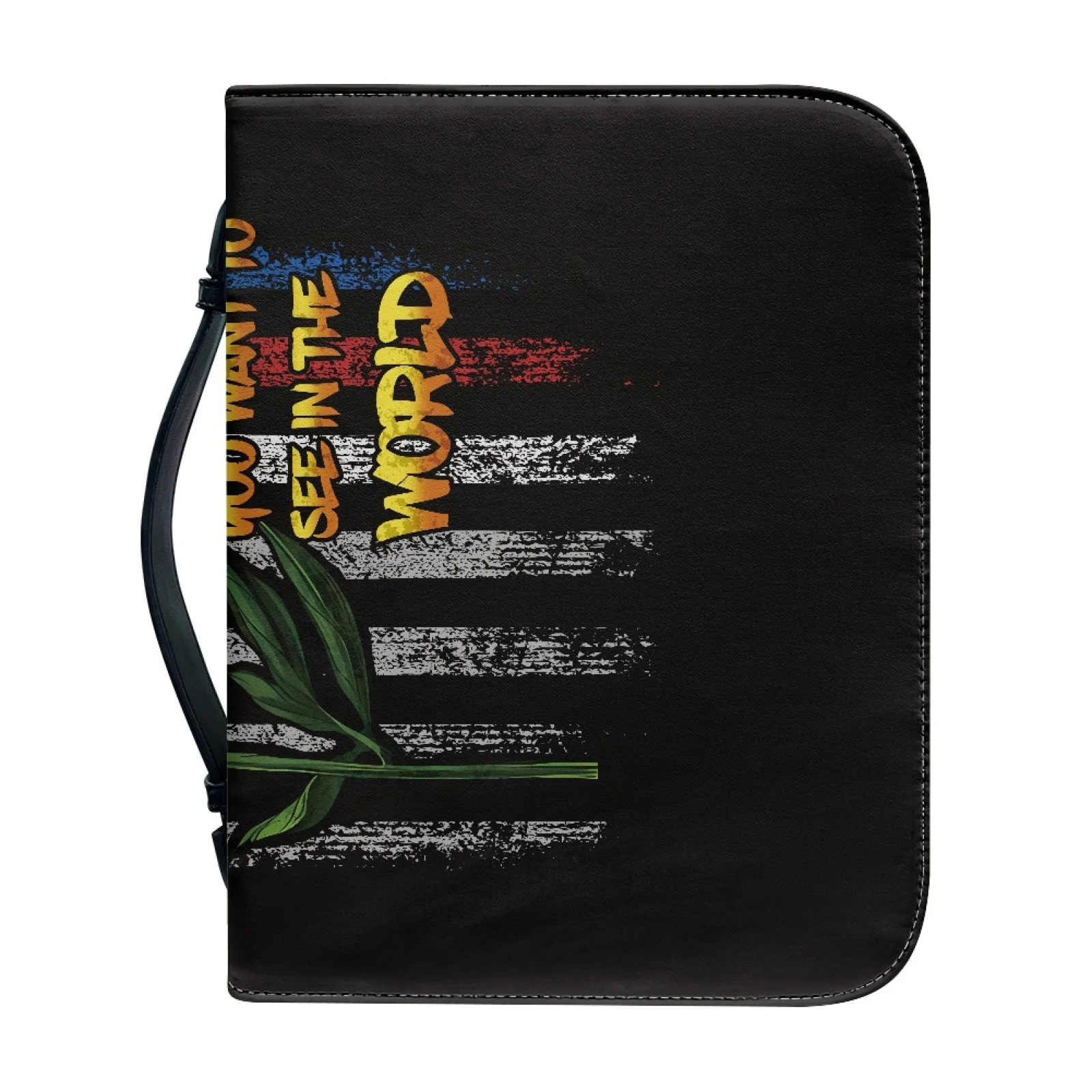 XIXIRIMIDO Sunflower and Distressed Flag Handle Book Protector Handbag for Church PU Leather Bible Covers 2026 New