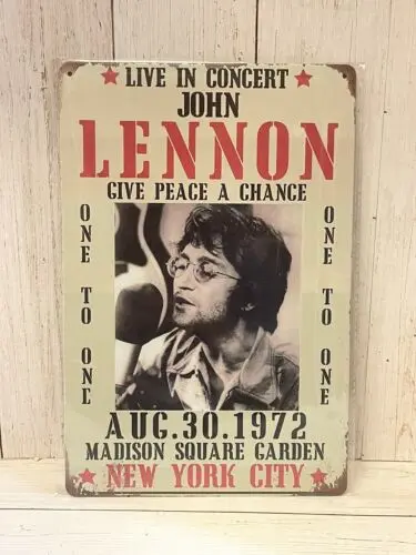 John Lennon Poster Blechschild Madison Square Garden Konzertplakat Beatles-Aluminium-Blechschild