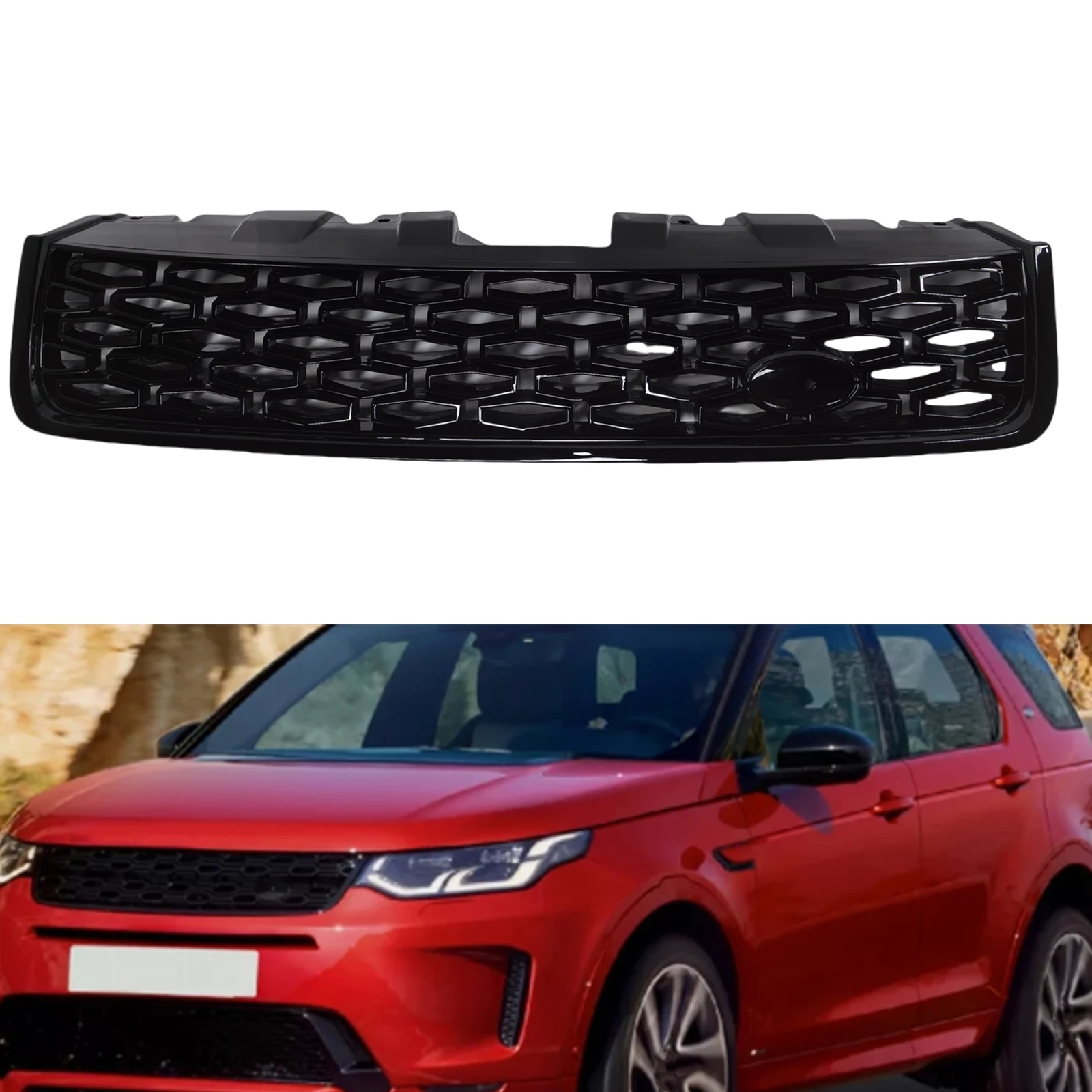 

Передняя решетка для Land Rover Discovery Sport 2015-2019, гоночный гриль, верхний бампер с капюшоном, сетка Grid