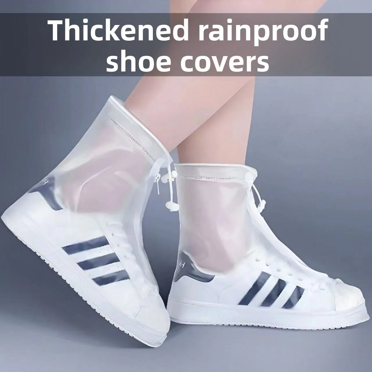

Непромокаемые бахилы. Водонепроницаемые и нескользящие мужские и женские чехлы для дождевых сапог для путешествий на открытом воздухе. Утолщенные, износостойкие.
