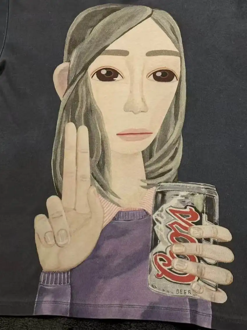 Raf Simons Style 13ss Soda Portrait Short Sleeve T-Shirt