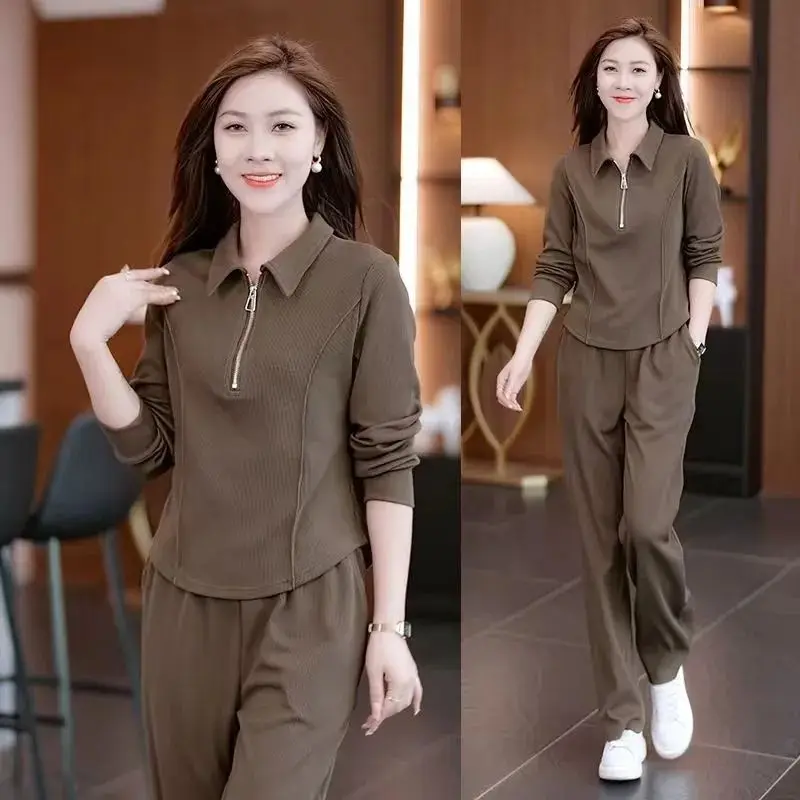 2024 Spring/Summer Foreign Trade Fashion Leisure Sports Set Women's Autumn Long Sleeved Pants Two Piece Set