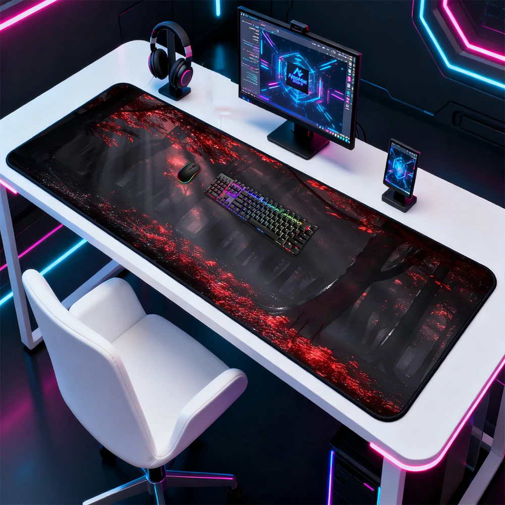 Alas Meja Hutan Gelap Besar un - Desk Setup Red ulasan dan harga