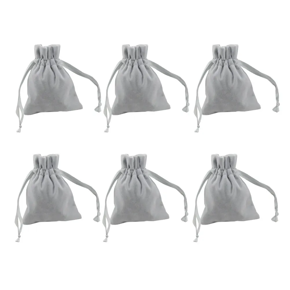 

6Pcs Portable Jewelry Velour Drawstring Storage Bags Practical Organizer Pouch for Women Travel Jewelry Cloth Bag