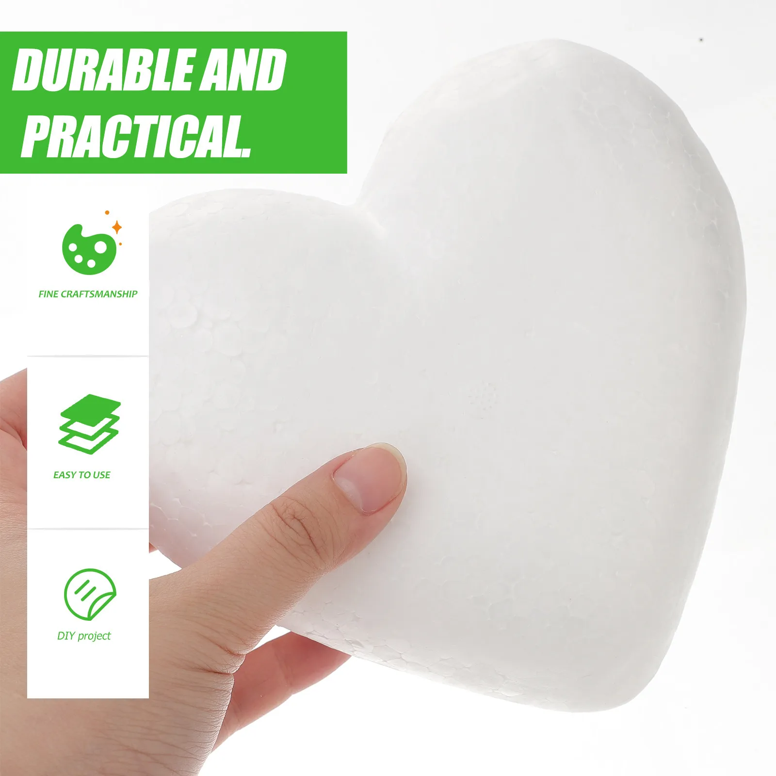 Craft Foam Hearts for Wedding Planners to Save Decorating Time, 4 White 16.50 cm Blanks for Painting and Floral Crafts