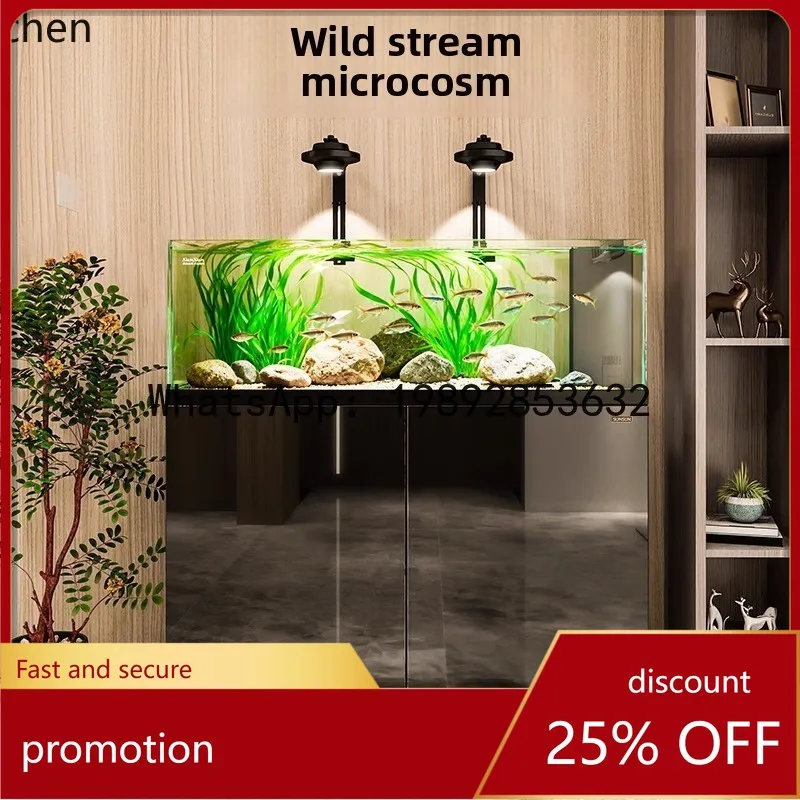 

Аквариум YFY Ultra White Goldfish для дома и гостиной, с эффектом ручья, для ландшафтного дизайна, с эко-растениями