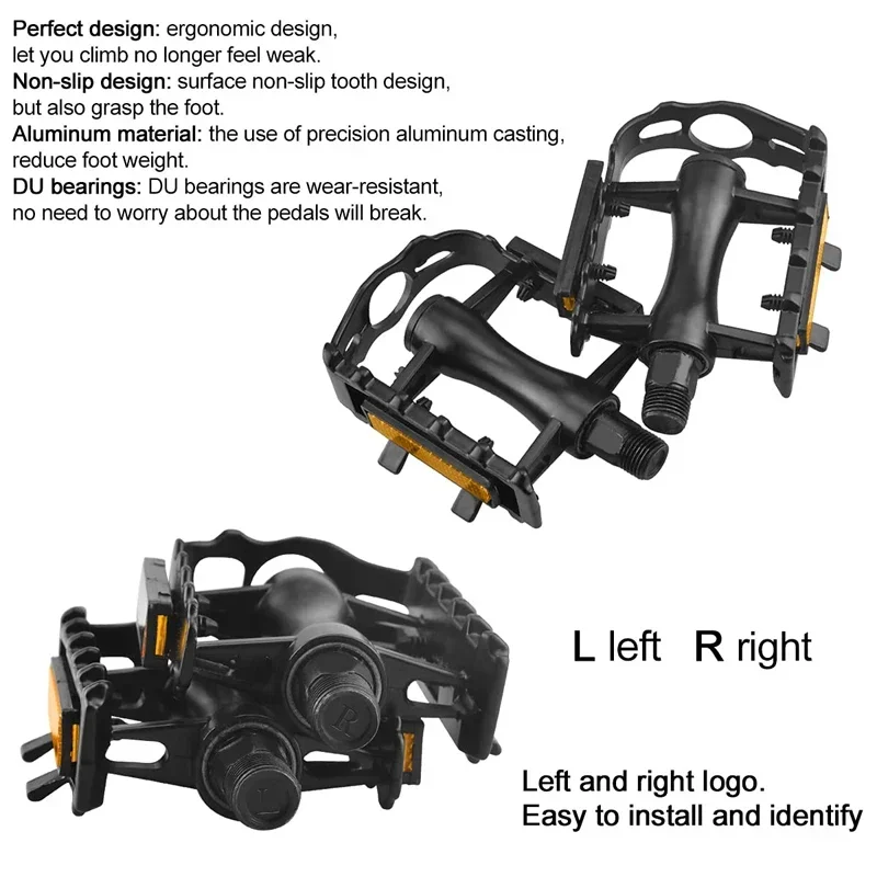 Aluminum Alloy Road Bicycle Pedals Antislip Reflective Lightweight Perfect for Mountain Bikes Essential Road Bicycle Accessories
