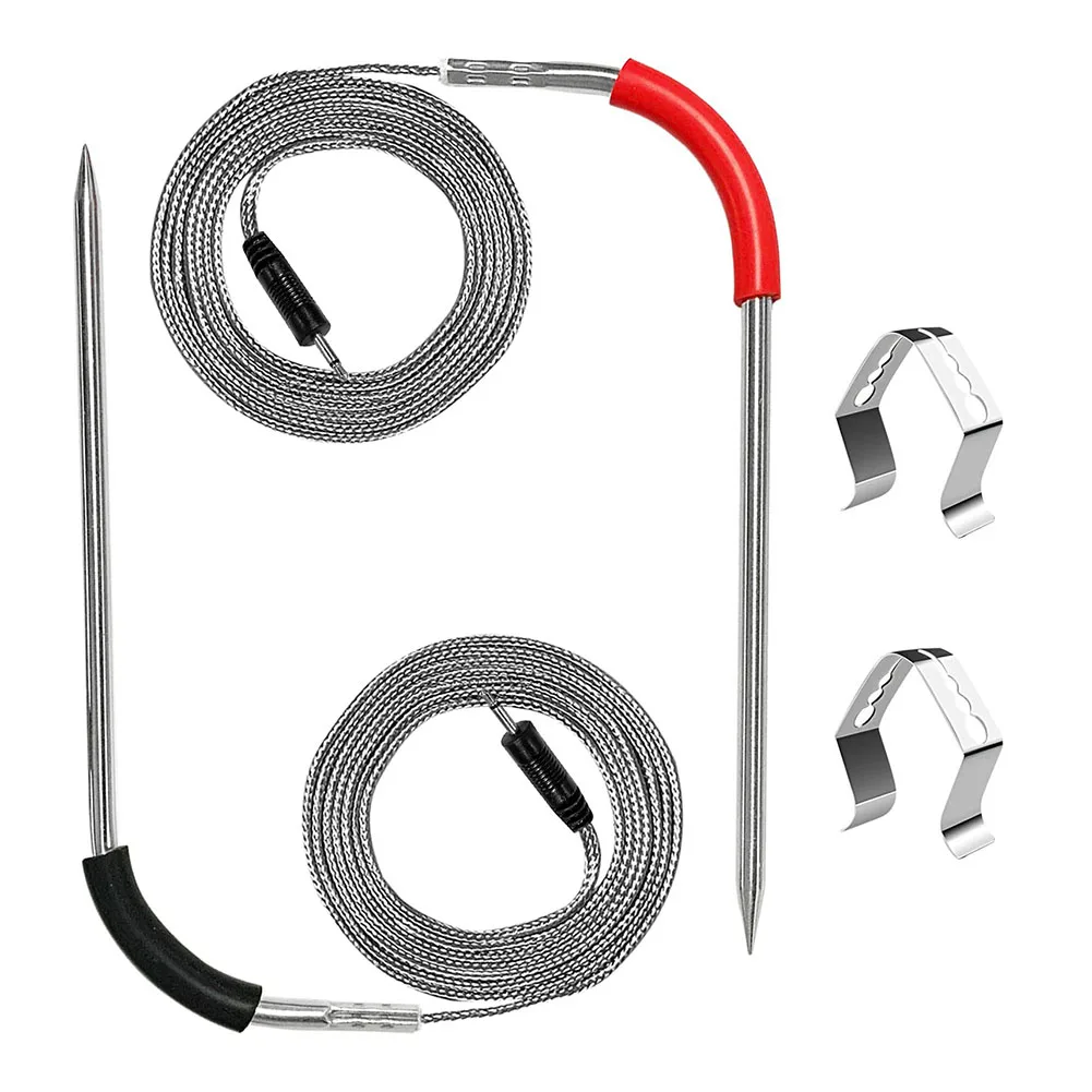 2 Pack Meat Probe for Weber Grill Accessories with High Accuracy Temperature Sensing and Secure Grill Clip Attachment