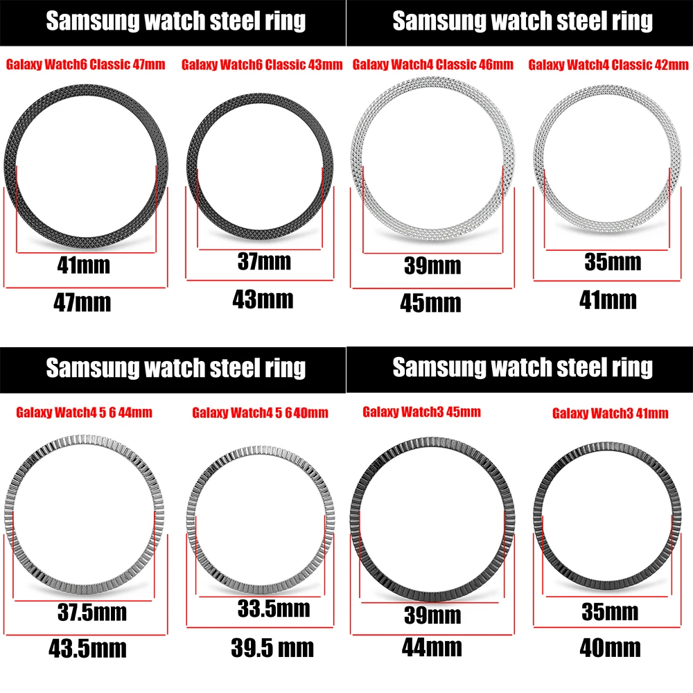 Bezel Ring for Samsung Galaxy Watch 4 5 6 7 40mm 44mm Case Protection Metal Frame Protector Cover Bumper Decorate Accessories