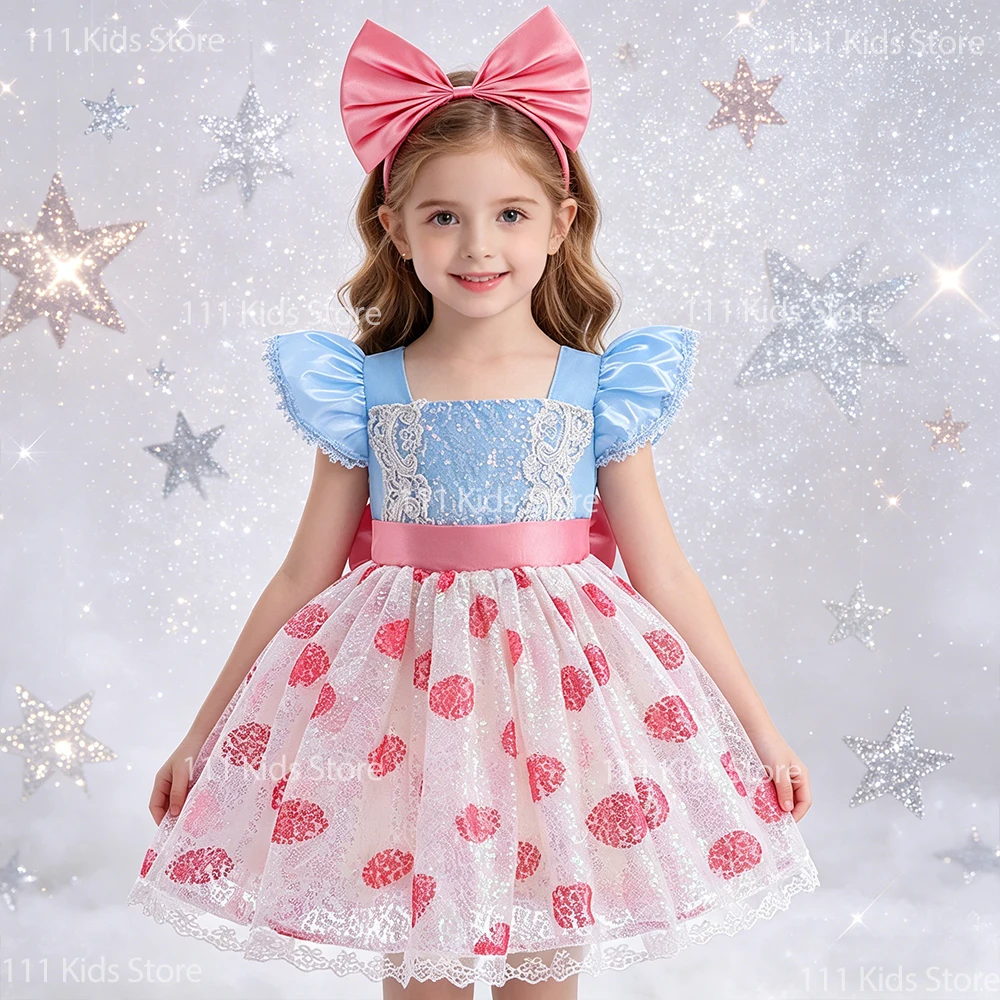 

Baby Girls Party Dresses For Birthday Festival Performance Toy Woody Cosplay Costume Girl Cowboy Clothes Sequin Children Dresses