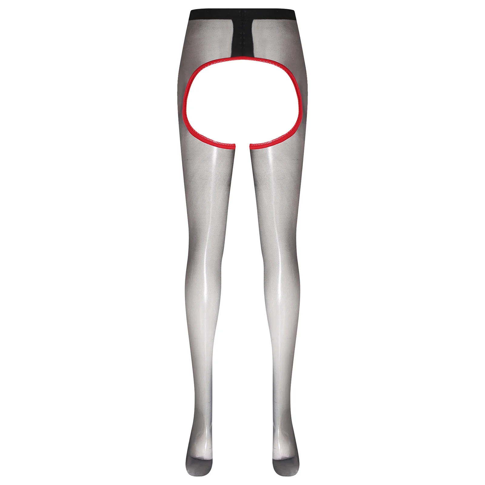 المرأة انظر من خلال مفتوحة المنشعب جوارب طويلة حزام مطاط الجوف خارج القدمين طماق ملابس النوم لامعة شير جوارب الجوارب #6