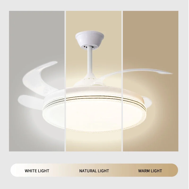 Modern Silent Fan Pendant Lamp Ceiling Lamp Dining Table Room Bedroom Strong Wind Invisible Energy Saving Lighting Fixtures