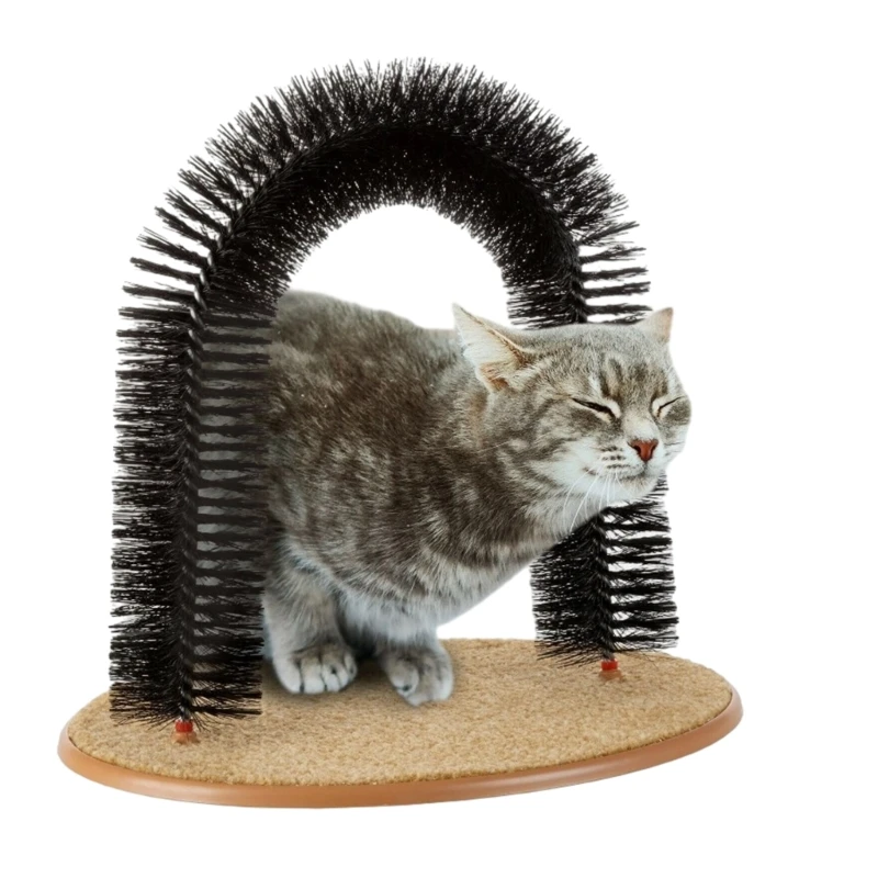 Cat Scratching Arch with Brush Cats Massage Scratcher Post Toy Pet Kitten Scratching Board Indoor Cat Entertainment Toy