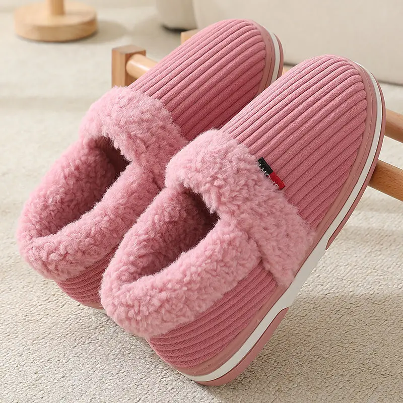 Couple Cotton Shoes Keep Warm Lndoor Womens Ankle Boots Non Slip Durable Men Casual Shoes Soft Sole Winter Men Women Shoes Plush