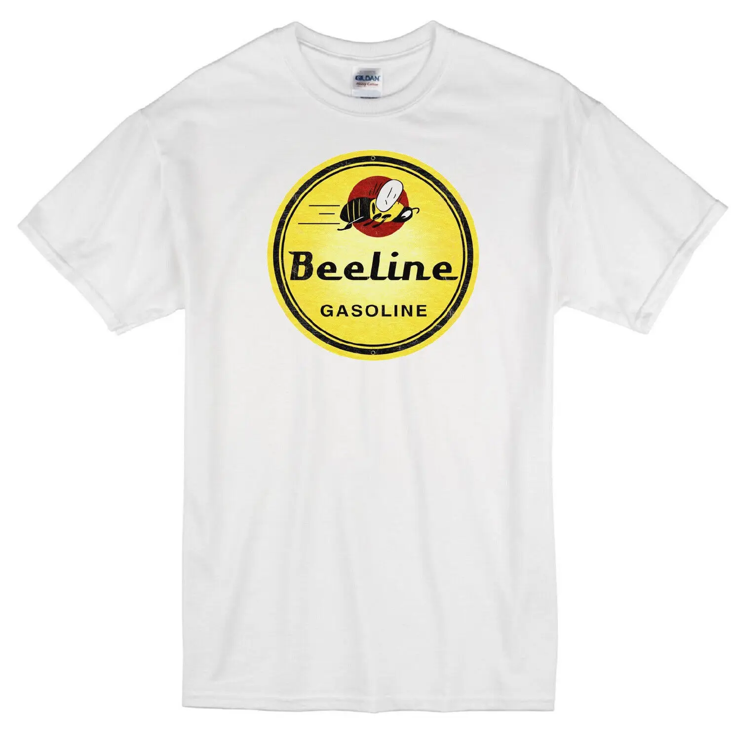 BEELINE MOTOR OIL GASOLINE SERVICE STATION RETRO LOGO WHITE T-SHIRT