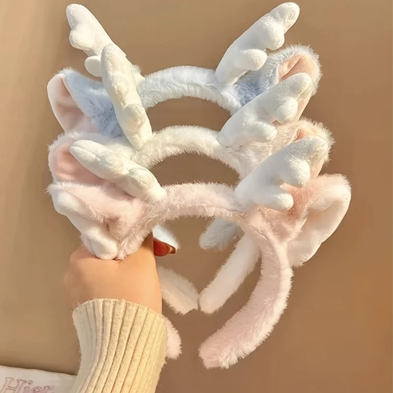 Cartoon plush headband for women's makeup, grooming, hair tie, headband accessories