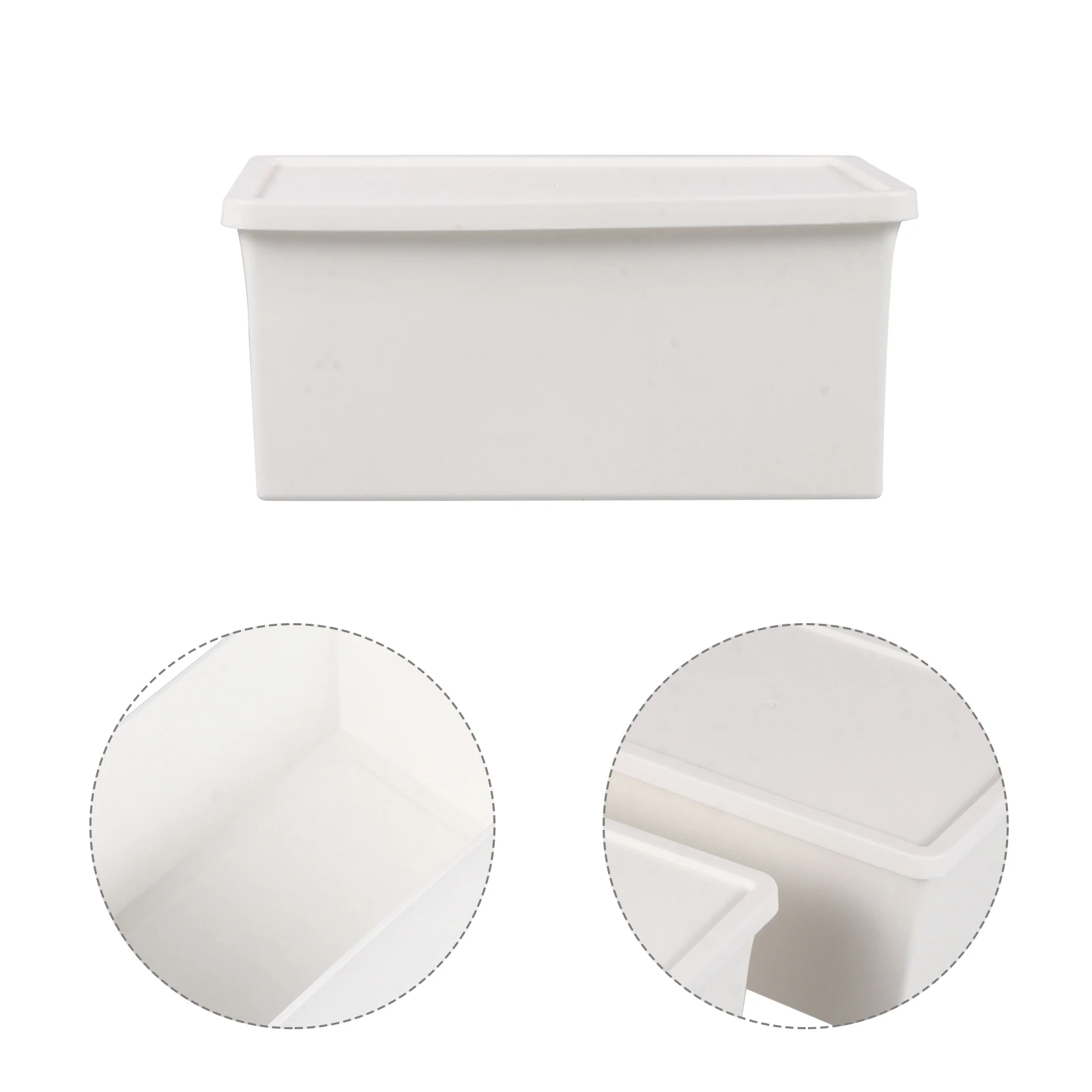 2pcs Plastic Storage Box Quality Home Organization Bedroom Plastic Desktop Box Living Room Desk White Color