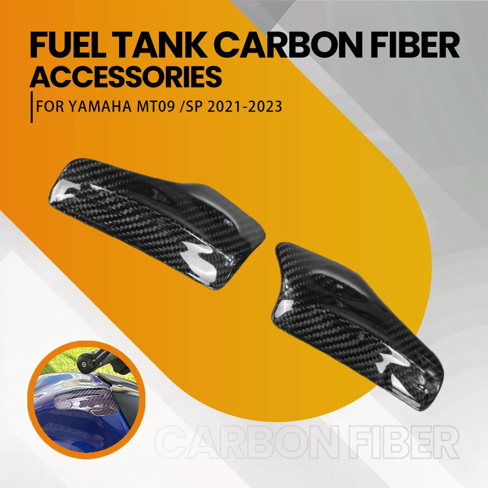 Motorcycle Accessories fuel tank carbon fiber protective cover suitable protector For YAMAHA MT09 SP MT 09 MT-09 2021 2022 2023