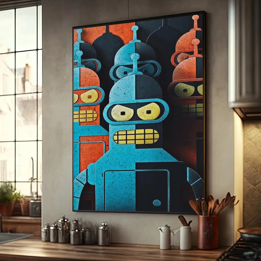 Cartoon F-Futurama Poster arredamento per la casa decorazione Highend carta Kraft Poster pittura murale studio casa soggiorno decorazione