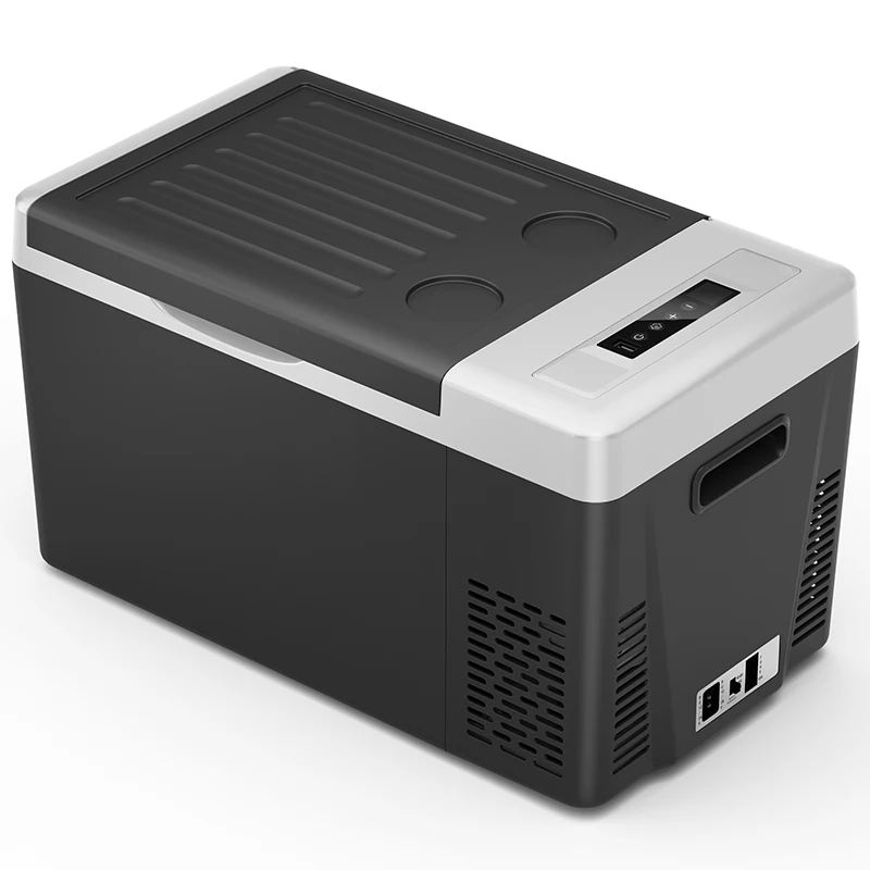 FC22 22L DC 12V 24V AC 100V-240V Compressor Small Fast Cooling Portable Car Fridge Freezer Refrigerator With USB Digital Display