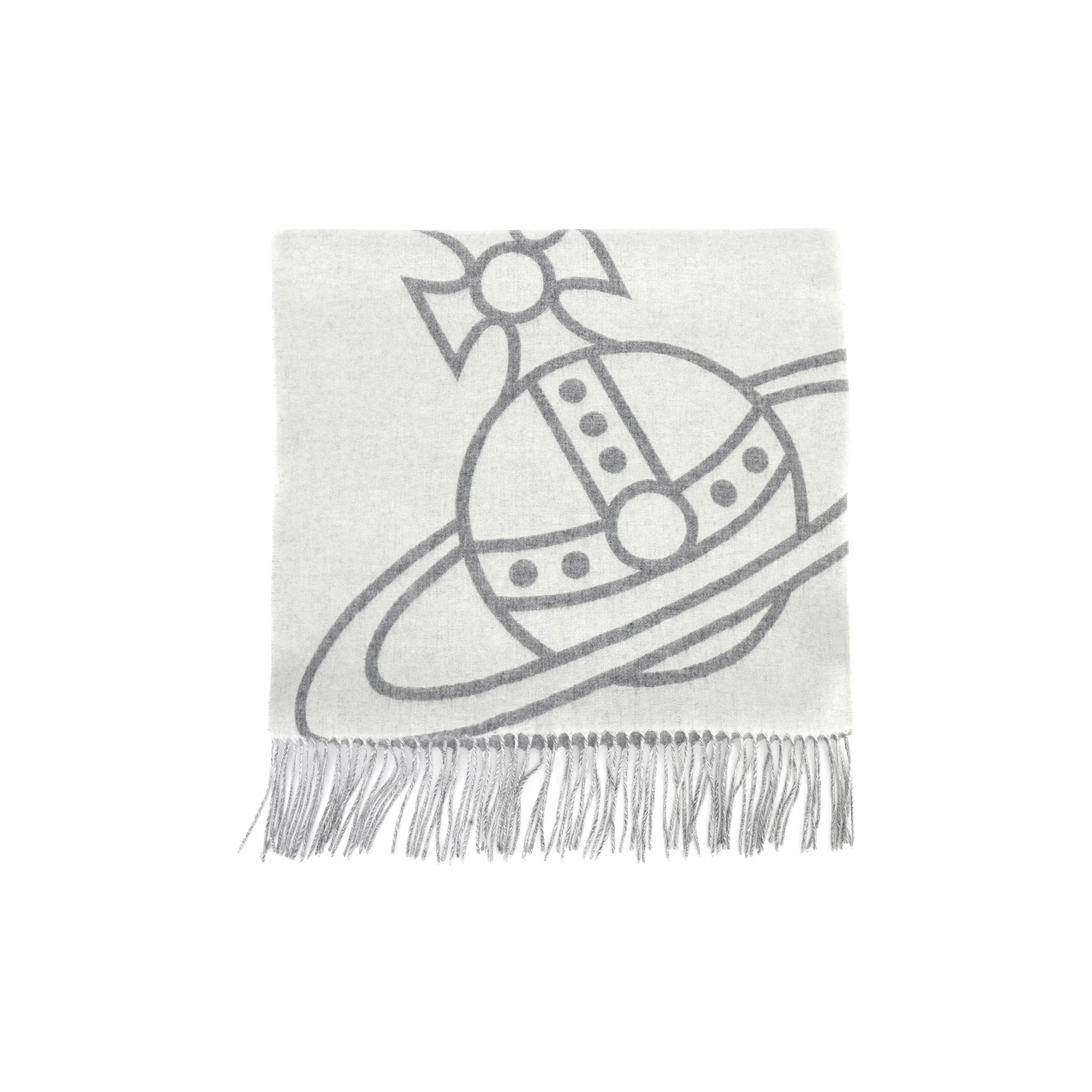 

Vivienne Westwood Wool Knit Scarves Women's Gray White 505426065050
