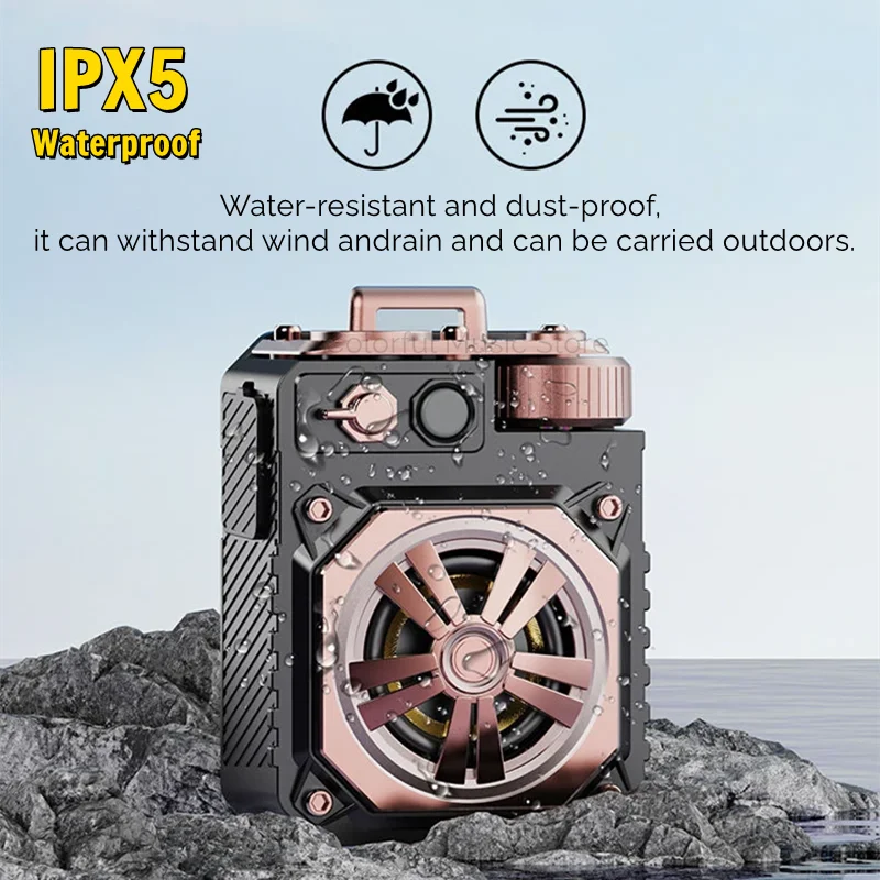 

Карманный Bluetooth-динамик, беспроводной уличный переносной сабвуфер, многофункциональный фонарик IPX5, водонепроницаемый TWS, MP3-плеер MusicBox