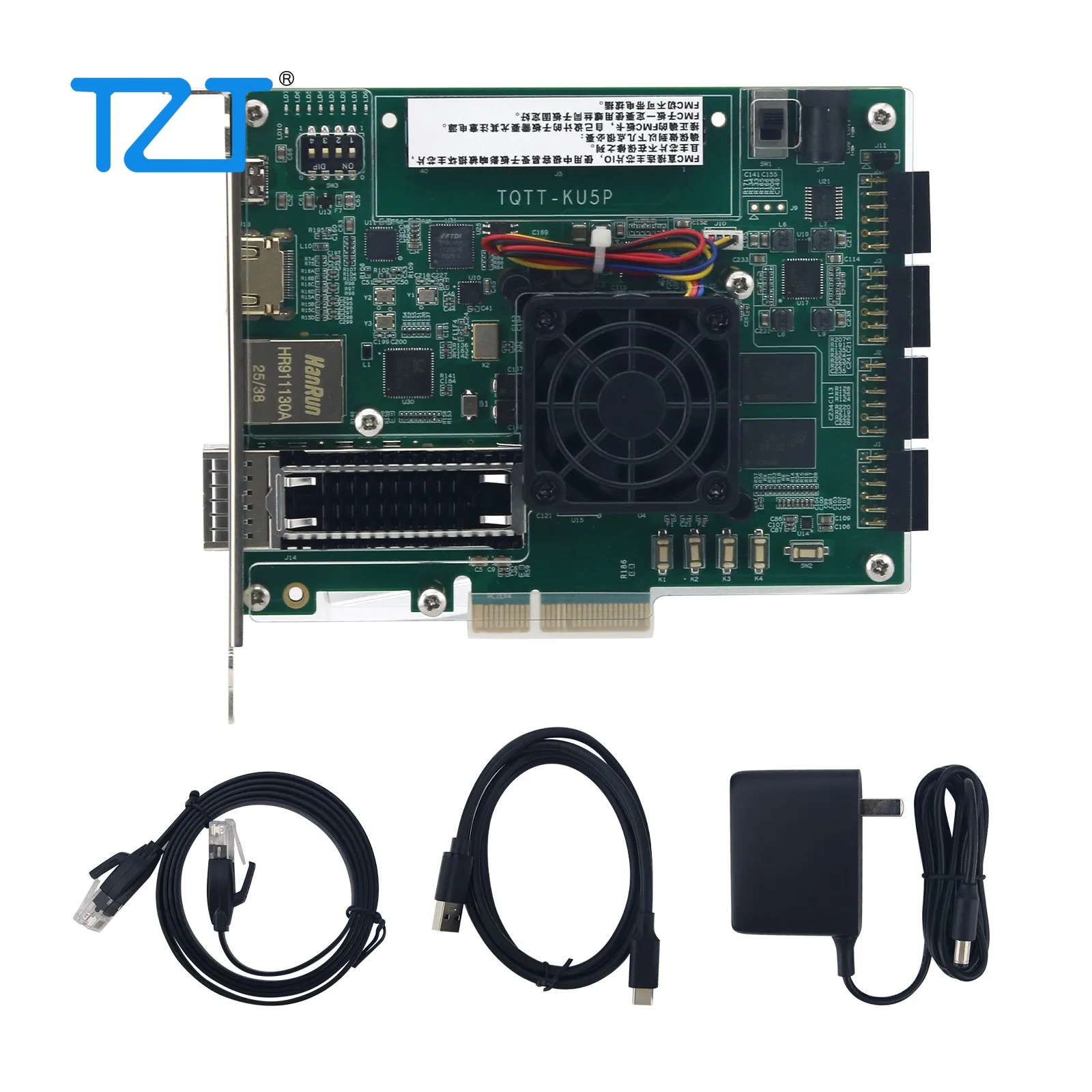 

TZT XCKU5P Development Board FMCPCIE3.0 H-DMI-compatible 100G Gigabit Ethernet for FPGA Development