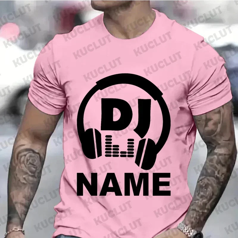 T Shirts for Men Personalized Customized DJ Shirt with Name Funny Disc T-shirts Custom DJ Tee Techno Music Lover Tee Shirts