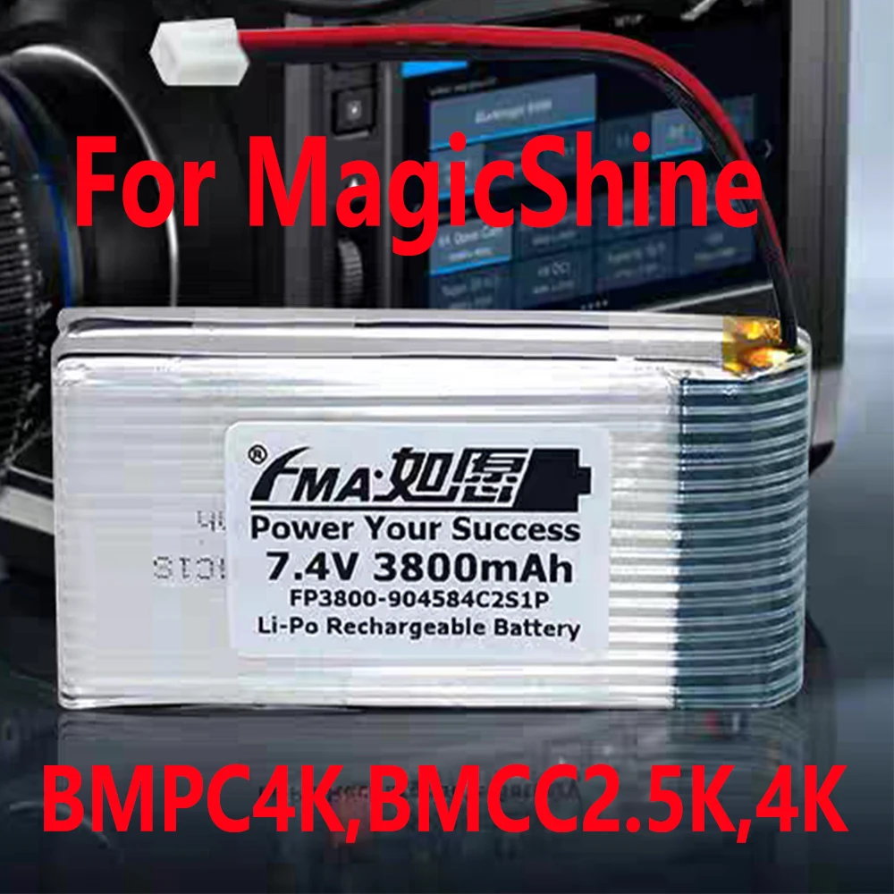 

7.4V 3800mAh Rechargeable Li-Po Battery For MagicShine LED Bike Light Blackmagic Design BMPC4K BMCC2.5K 4K Cinema Camera Battery