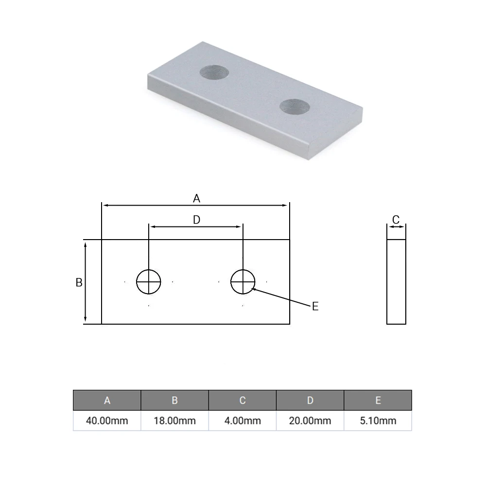 10Pcs Openbuilds 2 Hole Joining Strip Plate for 20 Series Aluminum Extrusion Profiles CNC Router Machine 3D Printer Parts