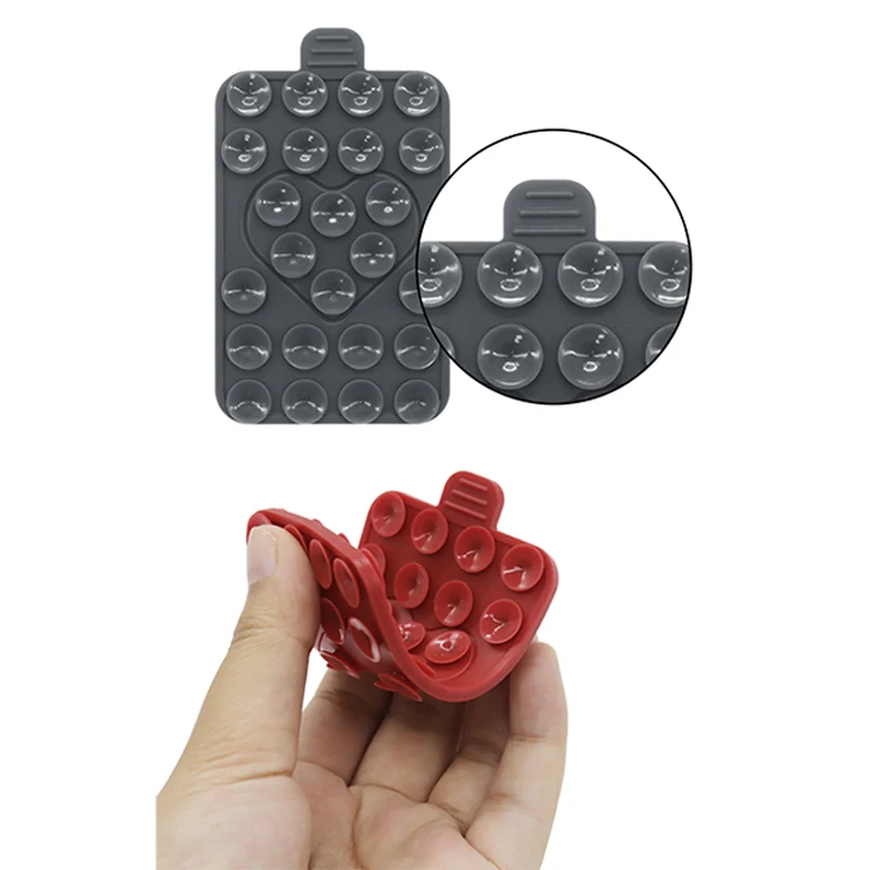 Heart Double-sided Suction Cup Anti Slip Silicone Suction Cups For Mobile Phones Mobile Phone Holder Backed Adhesive Fixed Pad