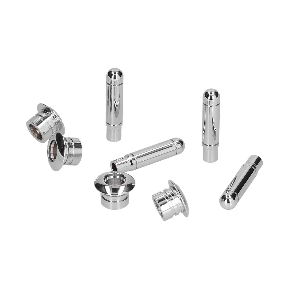 8PCS Stable Chrome Car Door Lock Pin Silver Durable Door Lock Knob Pin Door Lock Pin With Cover Car Interior Update