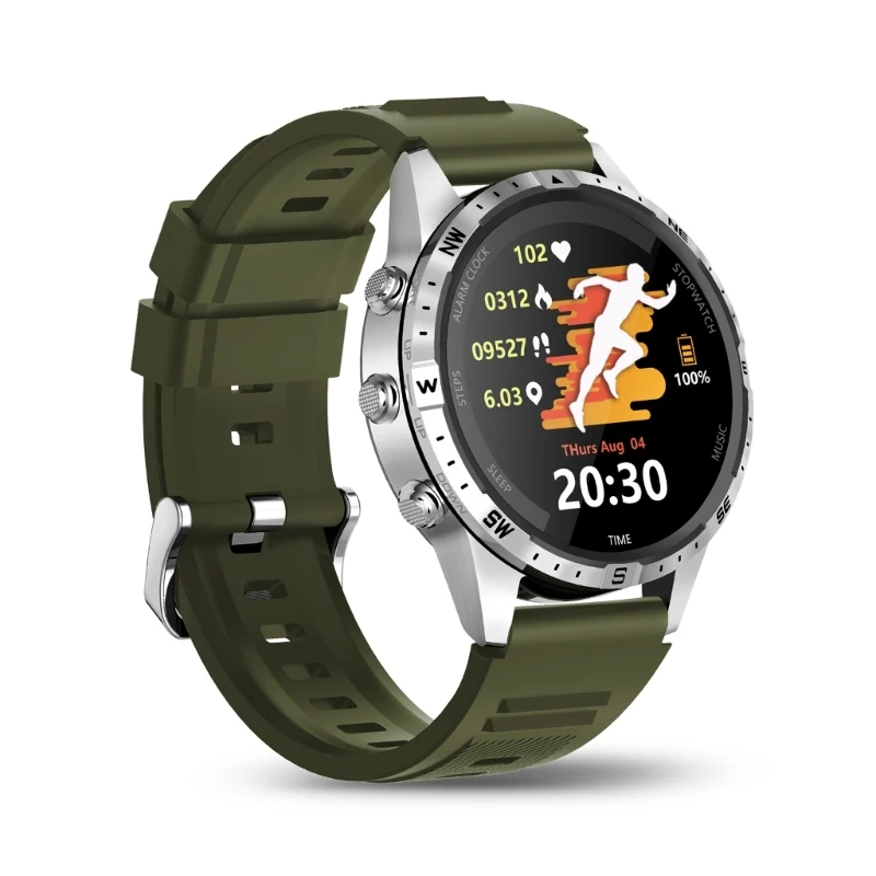 1pc GT45 Sports Wristwatch IP67 Waterproof Blood Monitoring with Step Counter Fitness Voice Assistant Watch