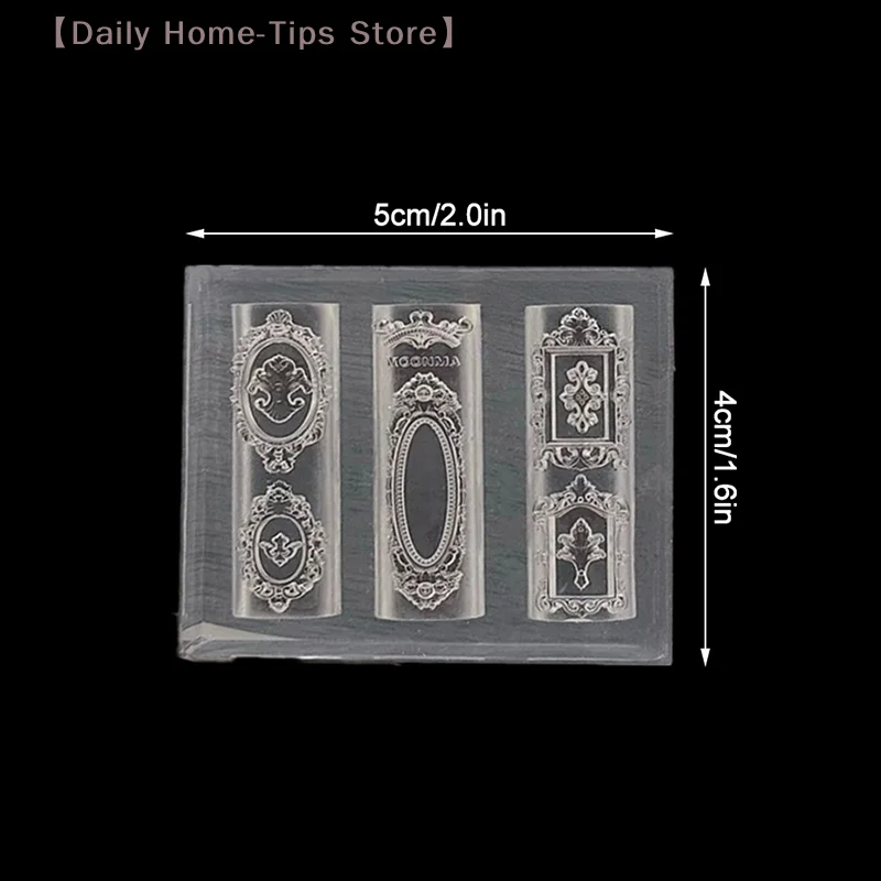 الأوروبي الرجعية إطار صور شكل سيليكون مسمار قالب مسمار ختم الأظافر DIY بها بنفسك صالون الأظافر تصميم مجسمة مانيكير أداة فنية #6