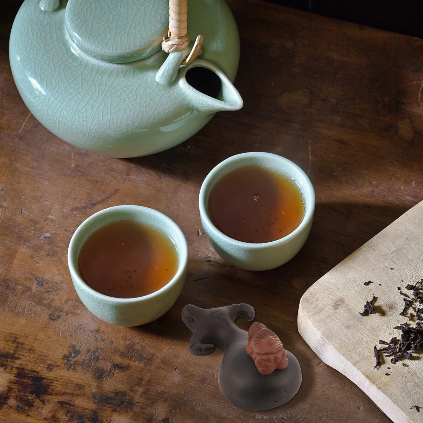 

Desktop Decoration Lovely Tea Pet Adornment Household Furnishings Bull Zisha Table Purple Clay