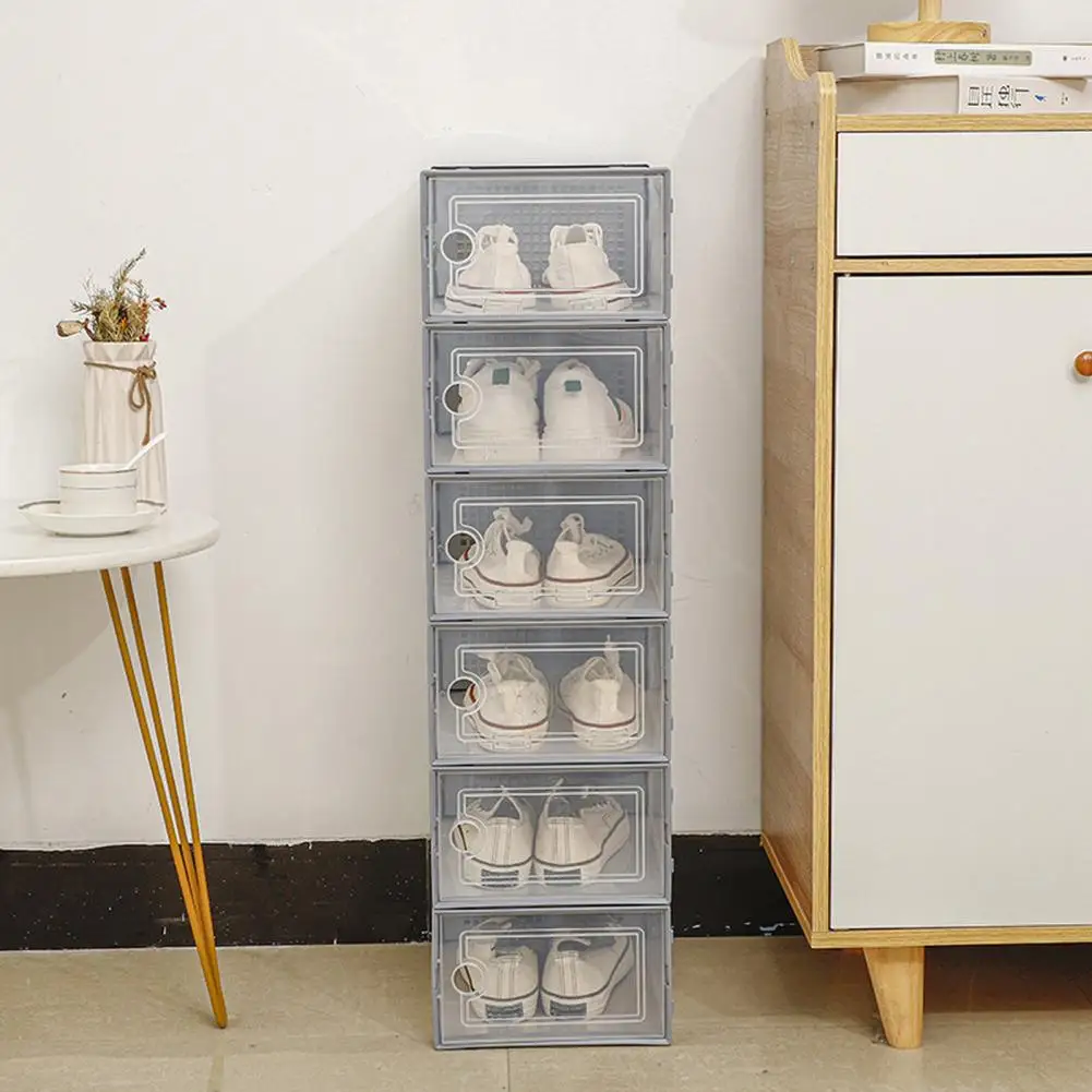 Shoe Storage Container  Useful Visible Sundry Shoe Organizer Box  Side-opening Type Shoe Box