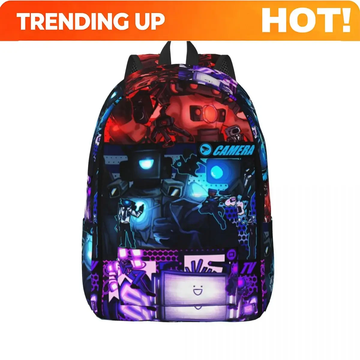 Custom Bag Skibidi Toilet Speakerman Backpack Men Women Fashion Student Work Daypack Cameraman TVman Humor Cartoon Laptop Canvas