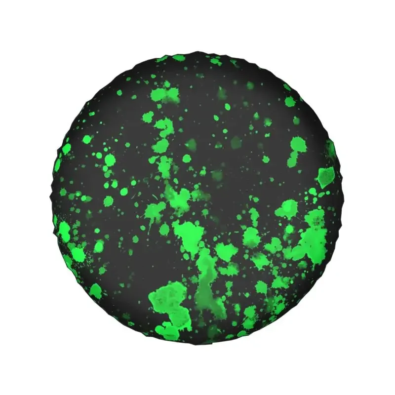 Green Neon Paint Splatters Spare Wheel Tire Cover for Toyota Mitsubishi Suzuki Graffiti Art Jeep RV SUV Trailer 14