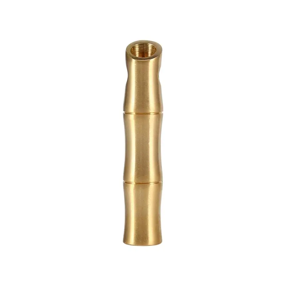 High Decibel Metal Survival Whistle | Brass Bamboo Design for Outdoor Emergency & Defense Training